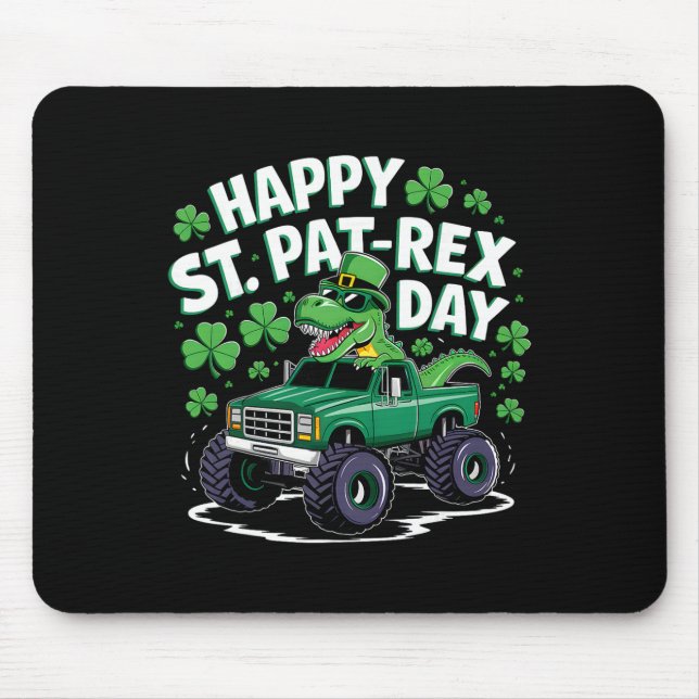 Frohe St Pat-rex Patricks Day Dinosaur-Monster-LKW Mousepad (Vorne)