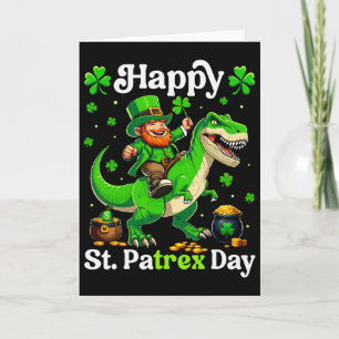 Frohe St Pat-Rex Tag St Patricks Tag Leprechaun Ri Karte