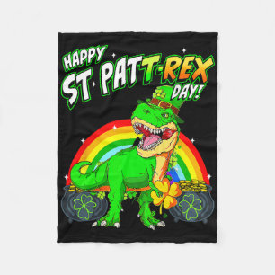 Frohe St Pat Trex Day St Patricks Day Süße Dinosau Fleecedecke