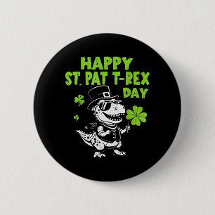 Frohe St Pat Trex Tag Dinosaur für Kinder Junge St Button