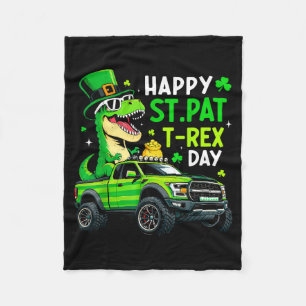 Frohe St. Pat Trex Tag Dinosaurier für Kinder Jung Fleecedecke