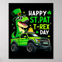 Frohe St. Pat Trex Tag Dinosaurier für Kinder Jung