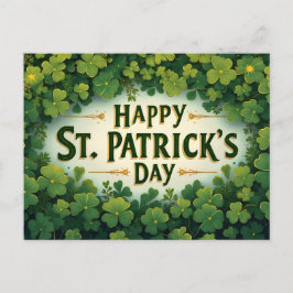 Frohe St. Patrick’s Day Kleeblatt-Kunst Postkarte