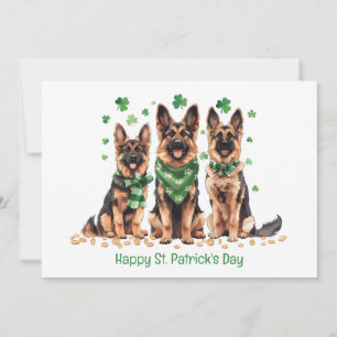 Frohe St. Patricks Day Deutsche Schäferhunde Feiertagskarte