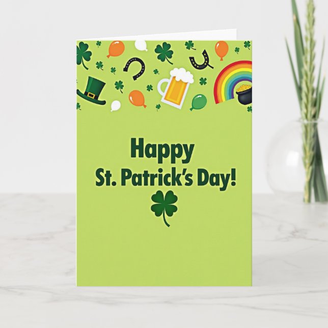 Frohe St. Patrick's Day Glückskarte Karte (Vorderseite)