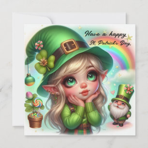 Frohe St. Patrick's Day Gnome und Leprechaun Feiertagskarte