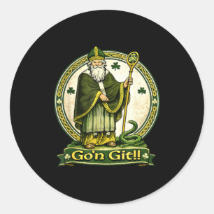Frohe St. Patricks Day irischer Feiertag Glückspil Runder Aufkleber