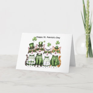 Frohe St. Patrick's Day Katzen Karte