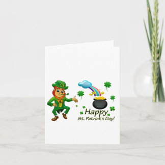 Frohe St. Patrick's Day Leprechaun Regenbogen  Karte