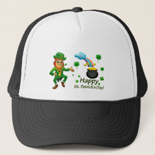 Frohe St. Patricks Day Leprechaun Regenbogen  Truckerkappe
