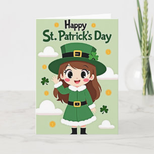 Frohe St. Patrick's Day Mädchenkarte Karte