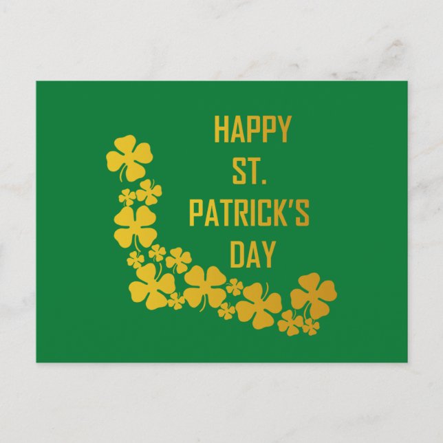 Frohe St. Patrick's Day Postkarte  (Vorderseite)