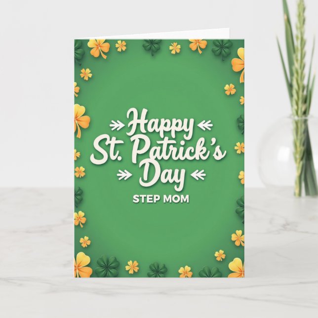 Frohe St. Patrick's Day Stiefmutter Karte (Vorderseite)