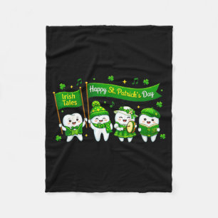 Frohe St. Patricks Tag Zahnfiguren Fleecedecke