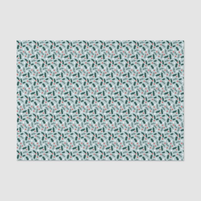 Frohe Stechpalmen-Tage-Tissue-Papier Seidenpapier (Vorderseite)