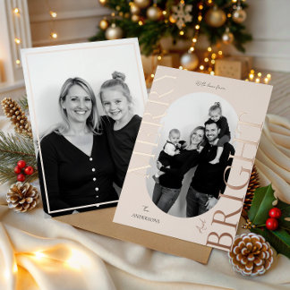 Frohe & strahlende moderne Foto elegante Weihnacht Folien Feiertagskarte