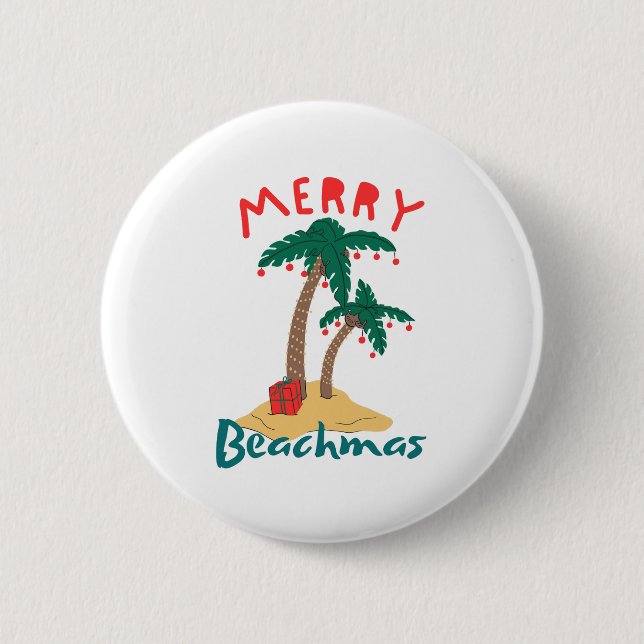 Frohe Strand-Weihnachten im Juli Button (Vorderseite)