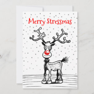 Frohe Stress-Weihnachten mit Rudolph Weihnachtskar Feiertagskarte