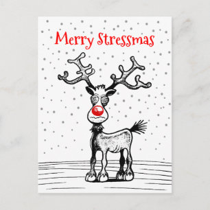 Frohe Stressweihnachten Rudolf Weihnachtspostkarte Postkarte