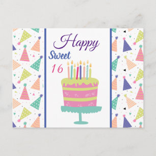 Frohe Sweet 16 Postkarte
