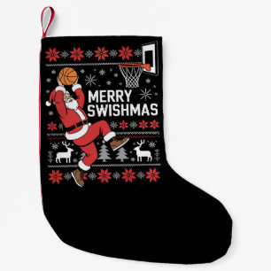 Frohe Swishmas Basketball hässliches Weihnachten X Kleiner Weihnachtsstrumpf