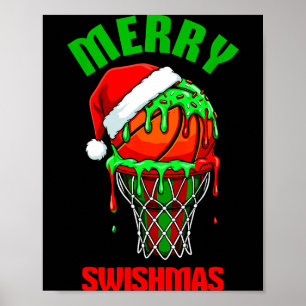 Frohe Swishmas Basketball hässliches Weihnachten X Poster