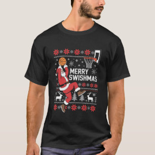 Frohe Swishmas Basketball hässliches Weihnachten X T-Shirt