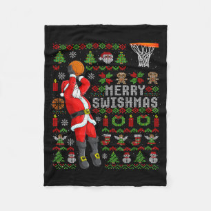 Frohe Swishmas hässliches Weihnachtsbasketball Wei Fleecedecke