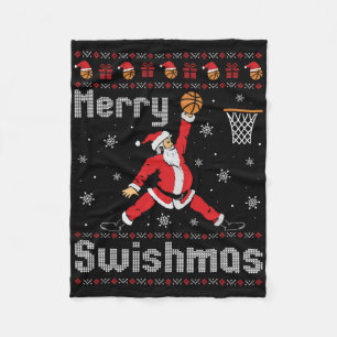 Frohe Swishmas Sketll Dunk Rebound Santa Weihnacht Fleecedecke