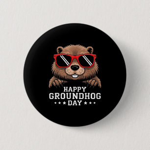 Frohe Tag des Murmeltiers Tierliebhaber Männer Fra Button