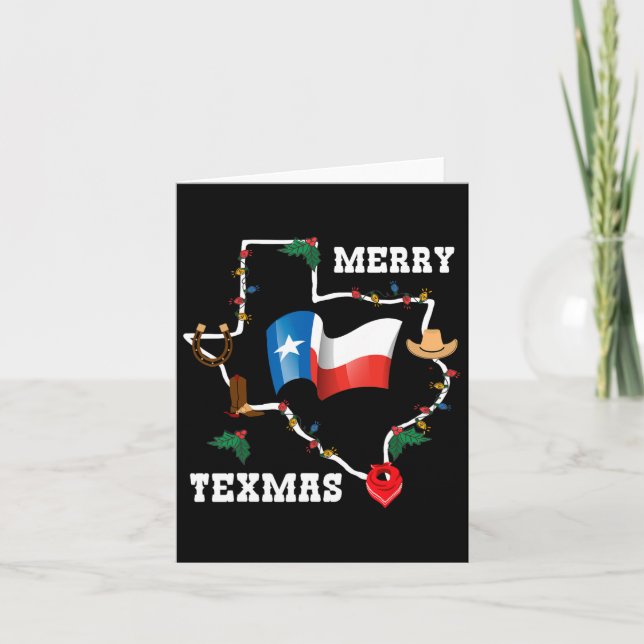 Frohe Texmas Texas Flag Weihnachten Weihnachten We Karte (Vorderseite)