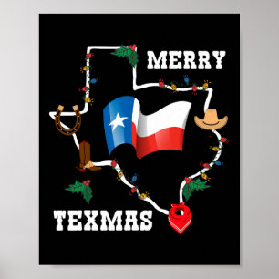 Frohe Texmas Texas Flag Weihnachten Weihnachten We Poster