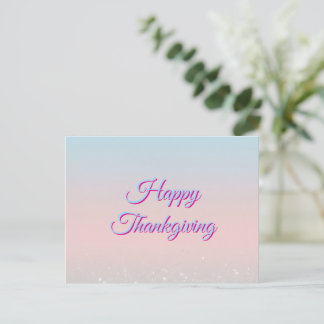 Frohe Thanksgiving-Pastell-Gradient-Postkarte Feiertagspostkarte