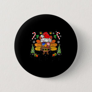 Frohe Thanksmas Frohes Erntedankfest Santa Truthah Button