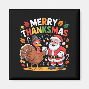 Frohe Thanksmas Truthahn Santa Erntedankfest Weihn Magnet