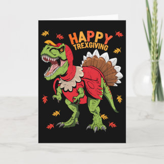 Frohe Trexgiving T Rex Dinosaur Truthahn Erntedank Karte