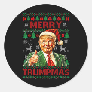 Frohe Trump-Weihnachten Santa Trump Weihnachten Runder Aufkleber
