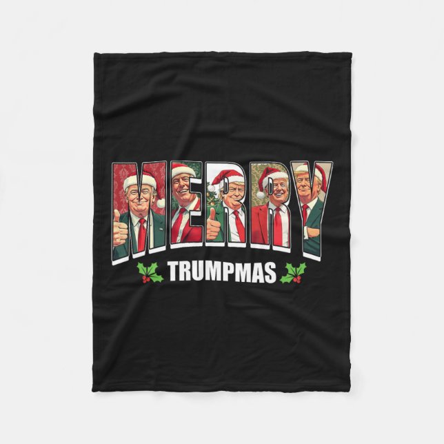 Frohe Trumpmas Santa Trump Weihnachten Pajamas Fun Fleecedecke (Vorderseite)
