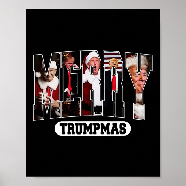 Frohe Trumpmas Santa Trump Weihnachten Pajamas Fun Poster (Vorne)