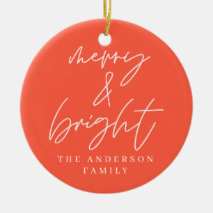 Frohe u. helle rote Weihnachten des modernen Keramik Ornament