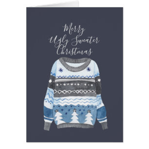 Frohe Ugly Sweater Christmas - Gray Blue Sweater