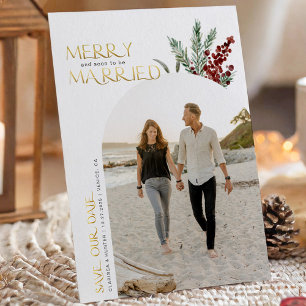 Frohe und bald zu heiraten Weihnachten Rettet den Save The Date