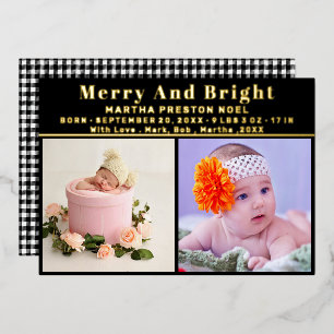 Frohe und helle 3 Foto Weihnachtsankündigung Folien Feiertagskarte