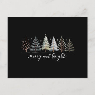Frohe und helle Bäume Weihnachtsferien Winter Feiertagspostkarte