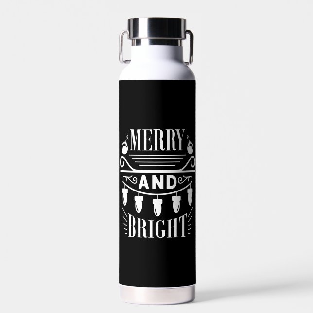 Frohe und helle Bulb Light Weihnachten Weihnachten Trinkflasche (Vorne)