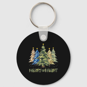 Frohe und helle Camouflage Weihnachtsbaum frohe Ch Schlüsselanhänger