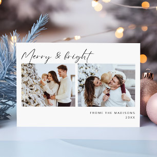 Frohe und helle, einfache Weihnachts-Foto Feiertagskarte