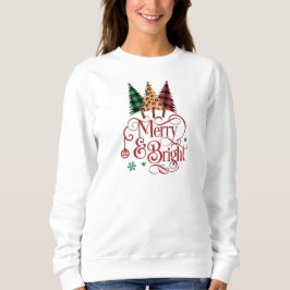 Frohe und helle Ferien Weihnachtsbaumen Sweatshirt