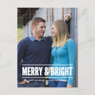 Frohe und helle Foto Weihnachtswünsche Feiertagspostkarte