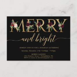 Frohe und helle Gold Weihnachten-Party Einladungen